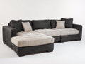 Divano angolare - Tessuto - 310 x 185 x 85 cm - Beige-Grigio scuro - Stile contemporaneo