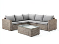 Divani da esterno - Rattan sintetico PE-Tessuto - 238x238x75 cm - Tortora chiaro-Grigio chiaro - Design contemporaneo