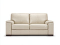 Divano lineare - Pelle-Legno - 205 x 92 x 88 cm - Beige-Marrone - Stile moderno