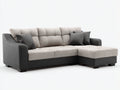 Divano angolare - Tessuto - 300 x 180 x 85 cm - Beige-Grigio scuro - Stile contemporaneo