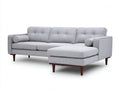 Divano angolare - Tessuto - 280 x 170 x 85 cm - Grigio chiaro - Stile moderno