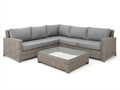 Divani da esterno - Rattan sintetico PE-Tessuto - 238x238x76 cm - Grigio tortora-Grigio chiaro - Design contemporaneo