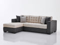 Divano angolare - Tessuto - 290 x 180 x 85 cm - Beige-Grigio scuro - Stile moderno