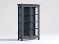 Vetrina - Legno-vetro - 115 x 45 x 195 cm - Grigio scuro - Stile moderno elegante