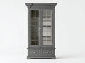 Vetrina - Legno-vetro - 110 x 45 x 200 cm - Grigio scuro - Stile classico moderno