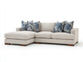Divano angolare - Tessuto - 290 x 175 x 85 cm - Beige chiaro - Stile moderno