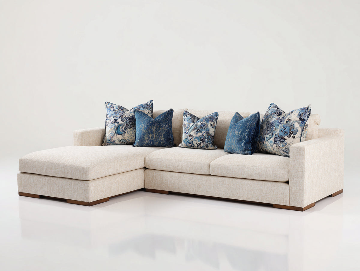 Divano angolare - Tessuto - 300 x 175 x 85 cm - Beige chiaro - Stile moderno