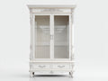 Vetrina - Legno-vetro - 115 x 45 x 200 cm - Bianco - Stile classico decorativo