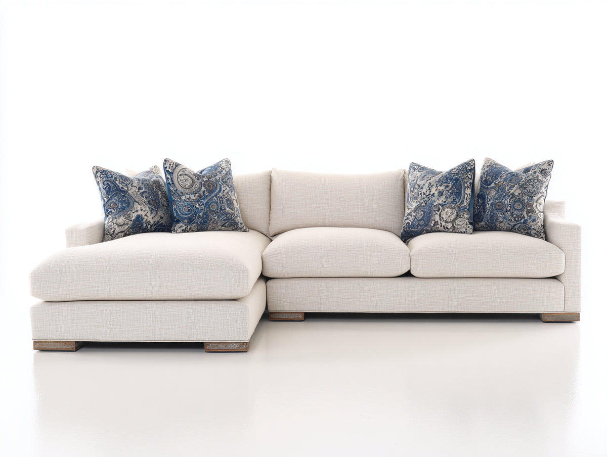 Divano angolare - Tessuto - 290 x 170 x 85 cm - Beige chiaro - Stile contemporaneo