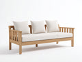 Divani da esterno - Legno-Tessuto - 218x84x78 cm - Legno naturale-Avorio - Design contemporaneo