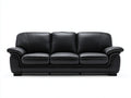 Divano lineare - Pelle-Legno - 250 x 100 x 90 cm - Nero - Stile moderno