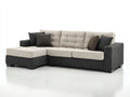 Divano angolare - Tessuto - 285 x 175 x 85 cm - Beige-Grigio scuro - Stile contemporaneo