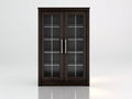 Vetrina - Legno-vetro - 100 x 40 x 180 cm - Marrone scuro - Stile moderno elegante