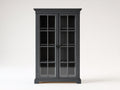 Vetrina - Legno-vetro - 120 x 45 x 200 cm - Grigio scuro - Stile classico moderno