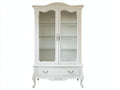 Vetrina - Legno-vetro - 110 x 45 x 190 cm - Bianco - Stile classico decorativo