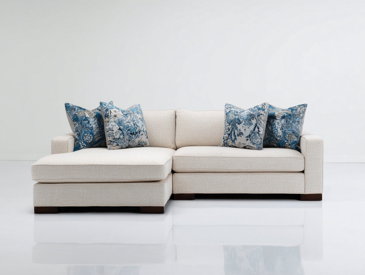 Divano angolare - Tessuto - 280 x 165 x 85 cm - Beige chiaro - Stile moderno
